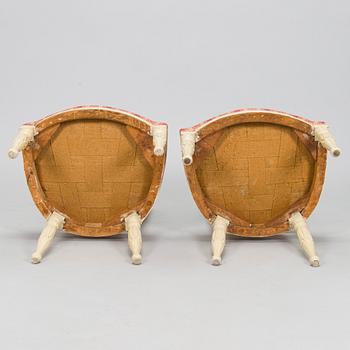 A pair of late Gustavian chairs, early 19th century.