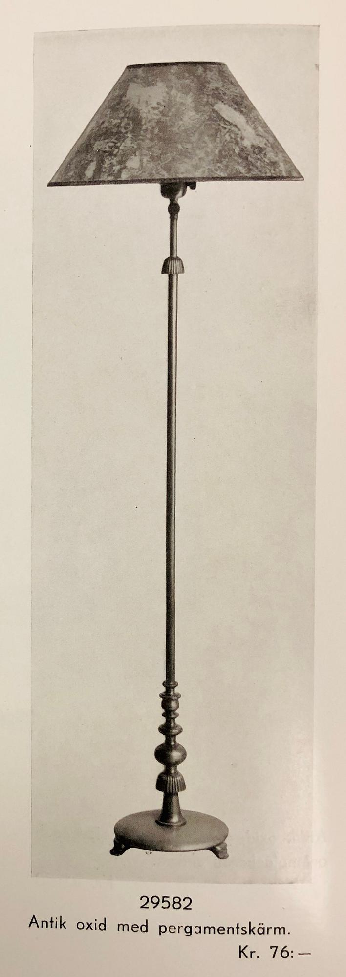 Erik Tidstrand, floor lamp, model "29582", Nordiska Kompaniet 1930s-40s.