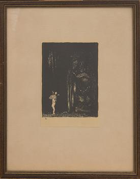 JOHN BAUER, litografi No 8 ur sviten "Troll".