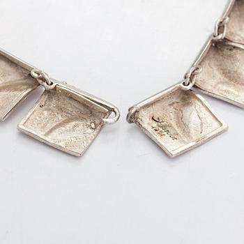 Björn Weckström, A sterling silver necklace 'Galactic peaks' for Lapponia 1969.