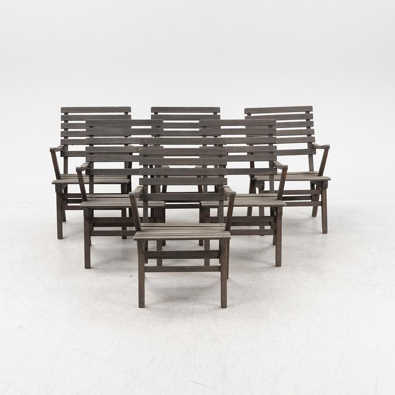 Carl Malmsten, a table and six chairs, 'Bergshamra', Igelstaverken Södertälje, Sweden.