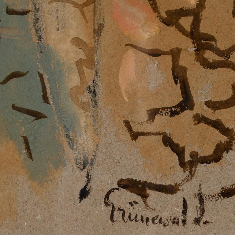 ISAAC GRÜNEWALD, gouache och blandteknik, sign.