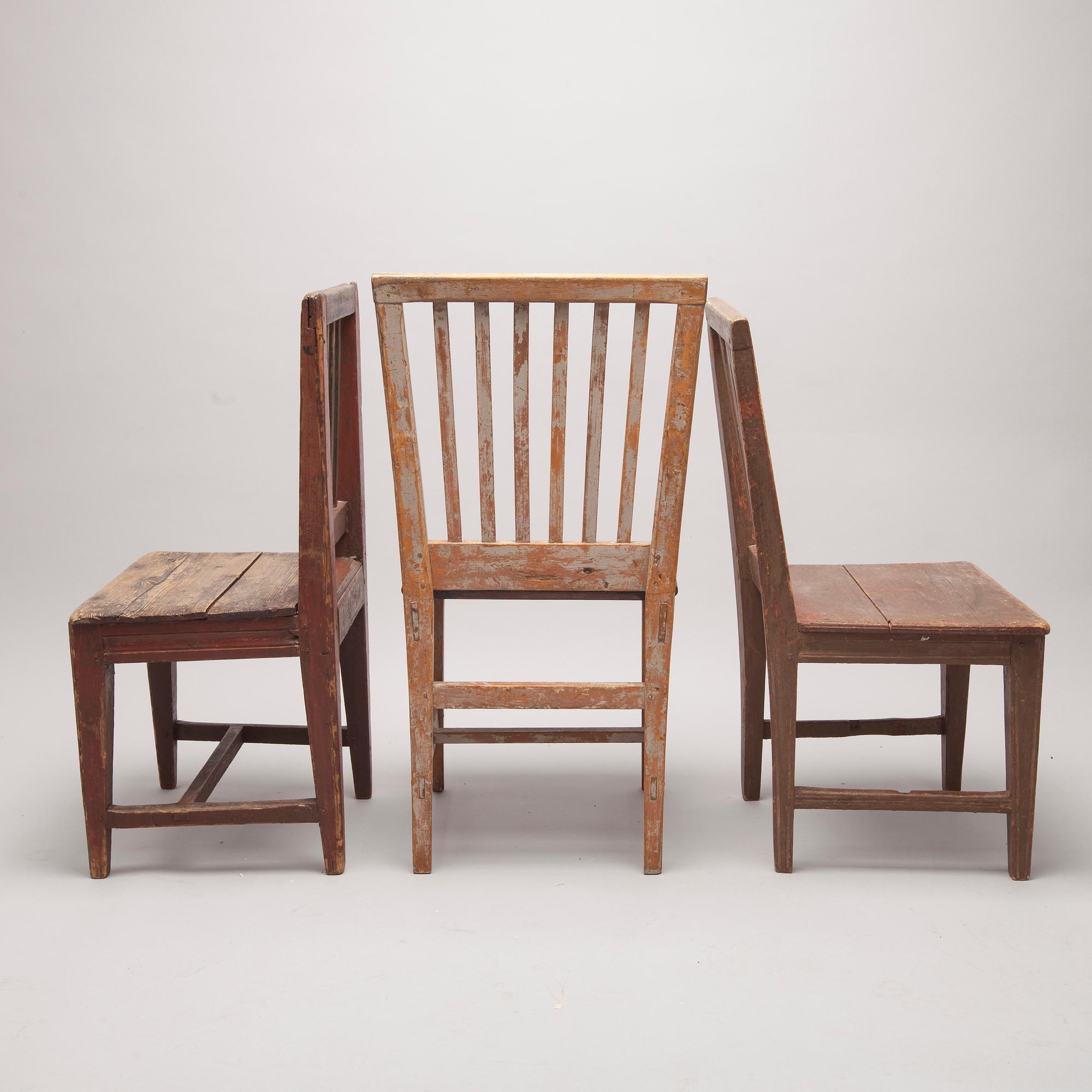 STOLAR, 3 st, allmoge, 1800-tal.