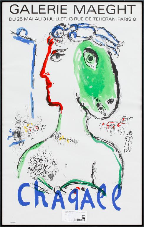 MARC CHAGALL (efter), litografiska affischer, 2 st.