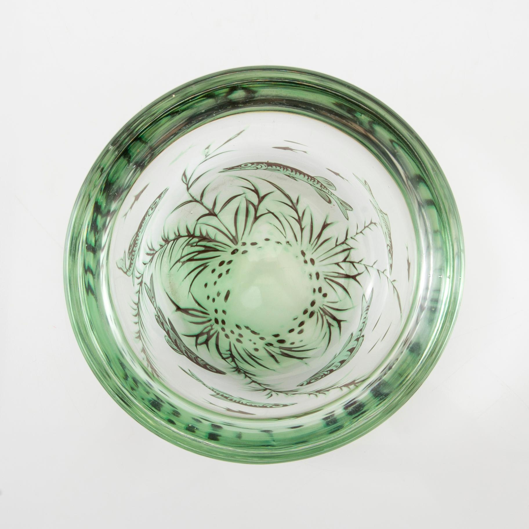 Edward Hald, a "Fish graal" glass bowl, Orrefors.