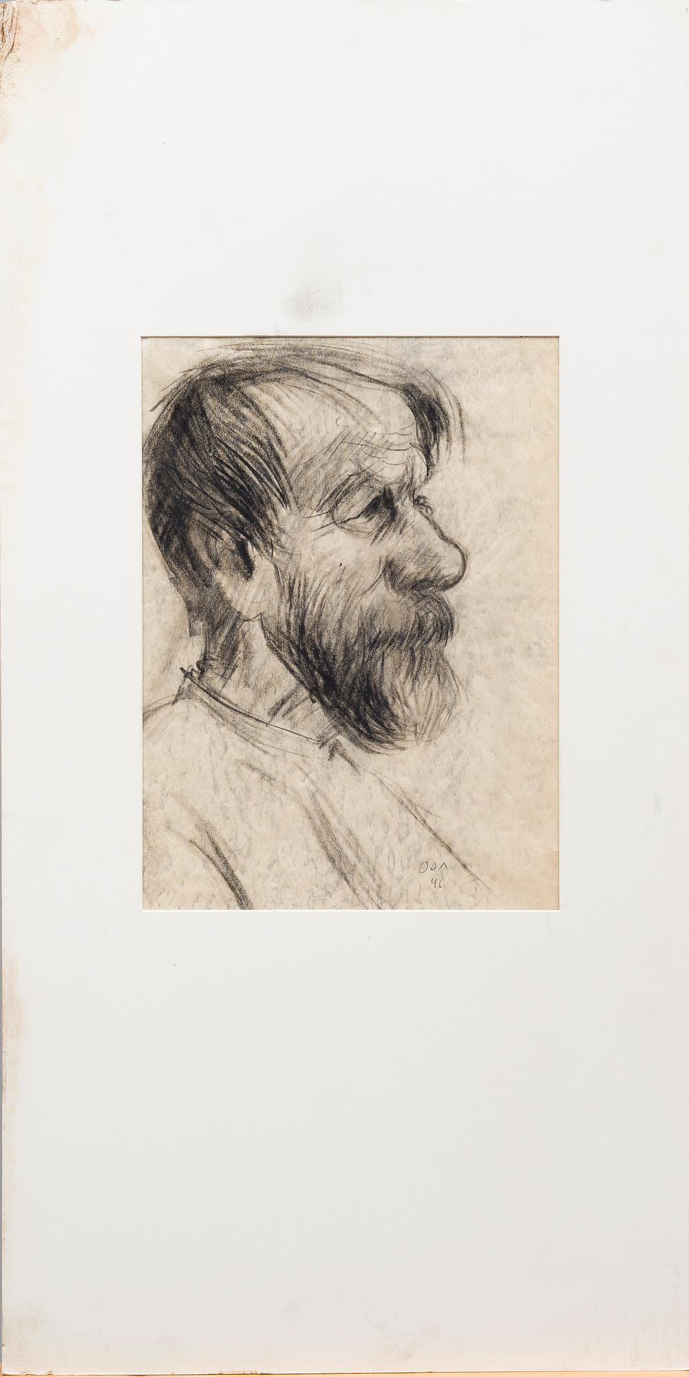 ONNI OJA, charcoal drawing, signed and dated -46. - Bukowskis