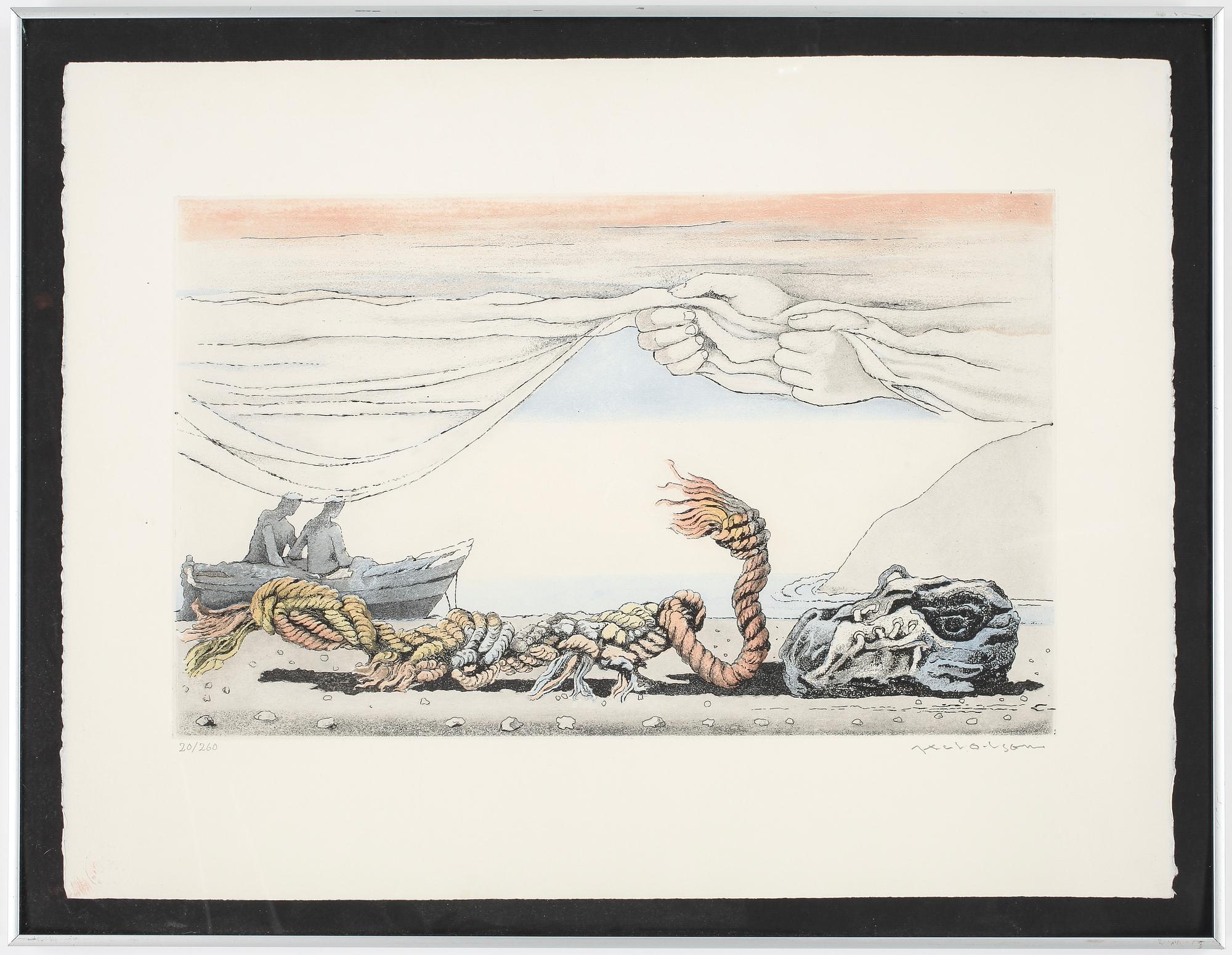 AXEL OLSON, färgetsning, signerad, numrerad 20/260.