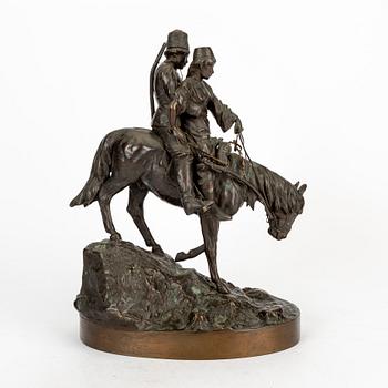 Wilhelm Wolff, a signed patinated bronze figurine.