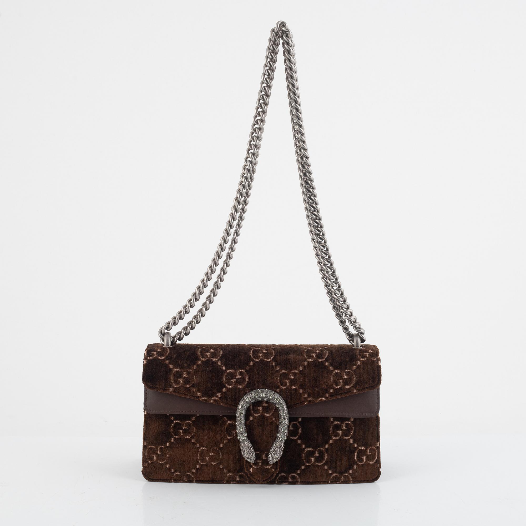 Gucci, väska, "GG Embossed Velvet Dionysus Small Shoulder Bag".