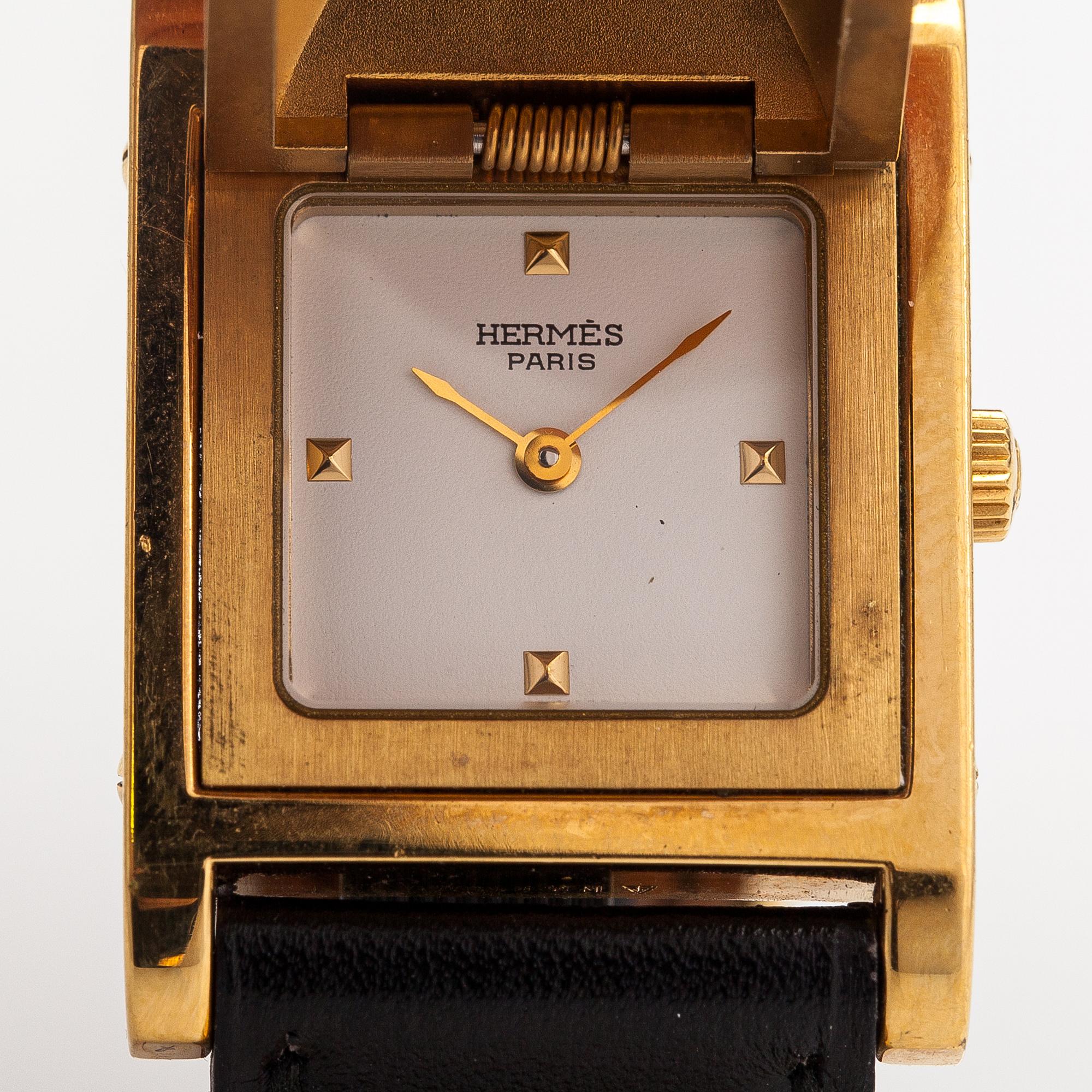 Hermes Medor, wristwatch, 23 x 23 mm.