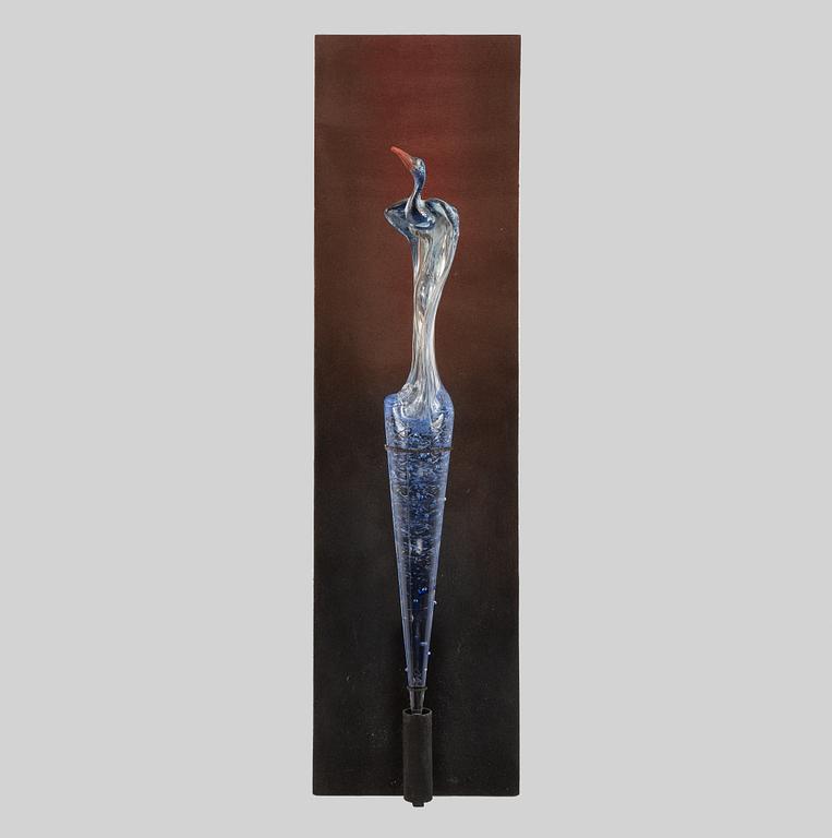 Kjell Engman, a bird glass sculpture, Kosta Boda, signed.