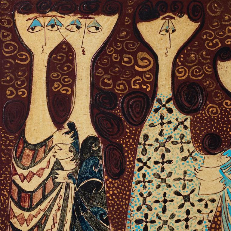 Birger Kaipiainen, plakett, Arabia, Finland 1950-tal.