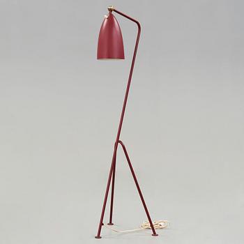 Greta Magnusson Grossman, A Greta Magnusson Grossman 'G-33' (Grasshopper) red lacquered floor light by Bergbom's, Sweden 1950's.