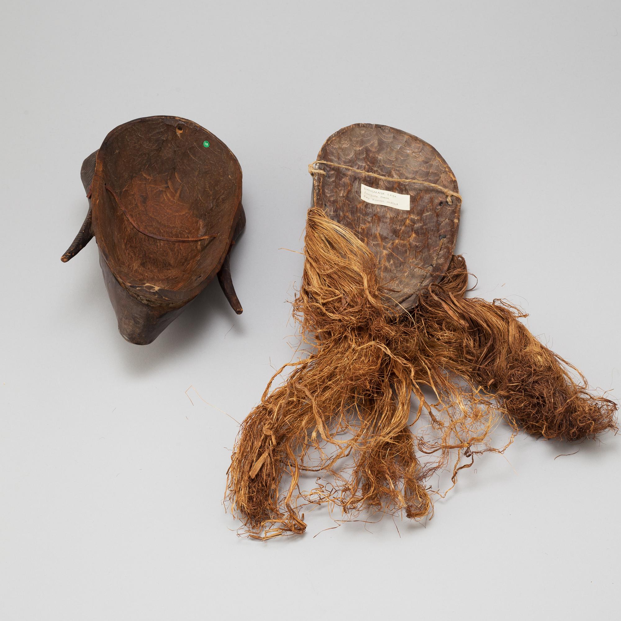 Two 20th century African wooden masks.