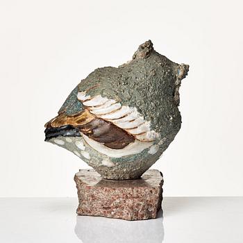 Tyra Lundgren, a stoneware sculpture of a bird, Sweden 1960's.