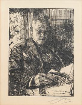 Anders Zorn, a signed etching from 1904.