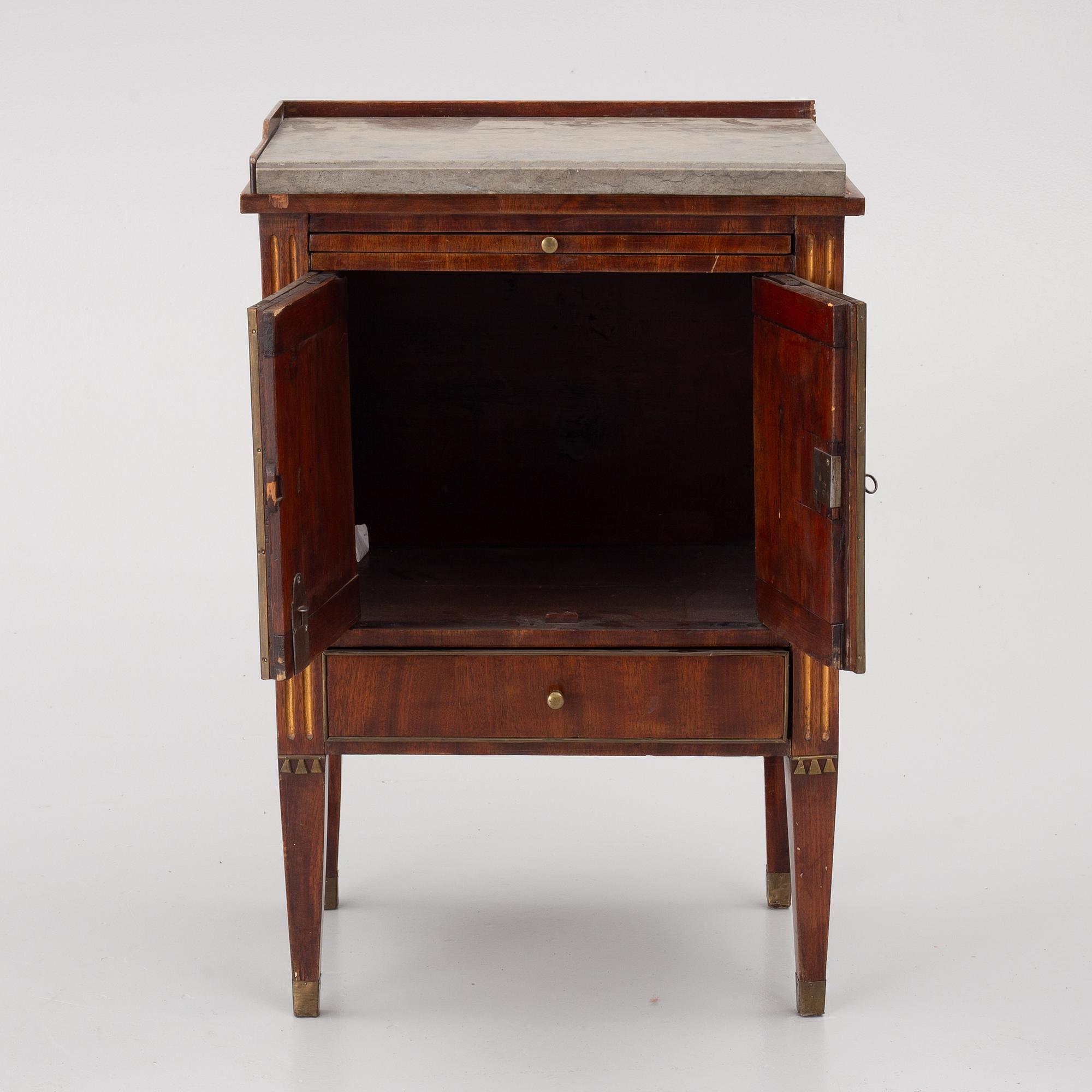 A late Gustavian style pot cupboard, 19th century.