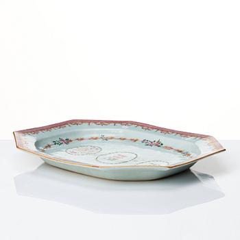 Two famille rose armorial serving dishes, Qing dynasty, Qianlong (1736-95).
