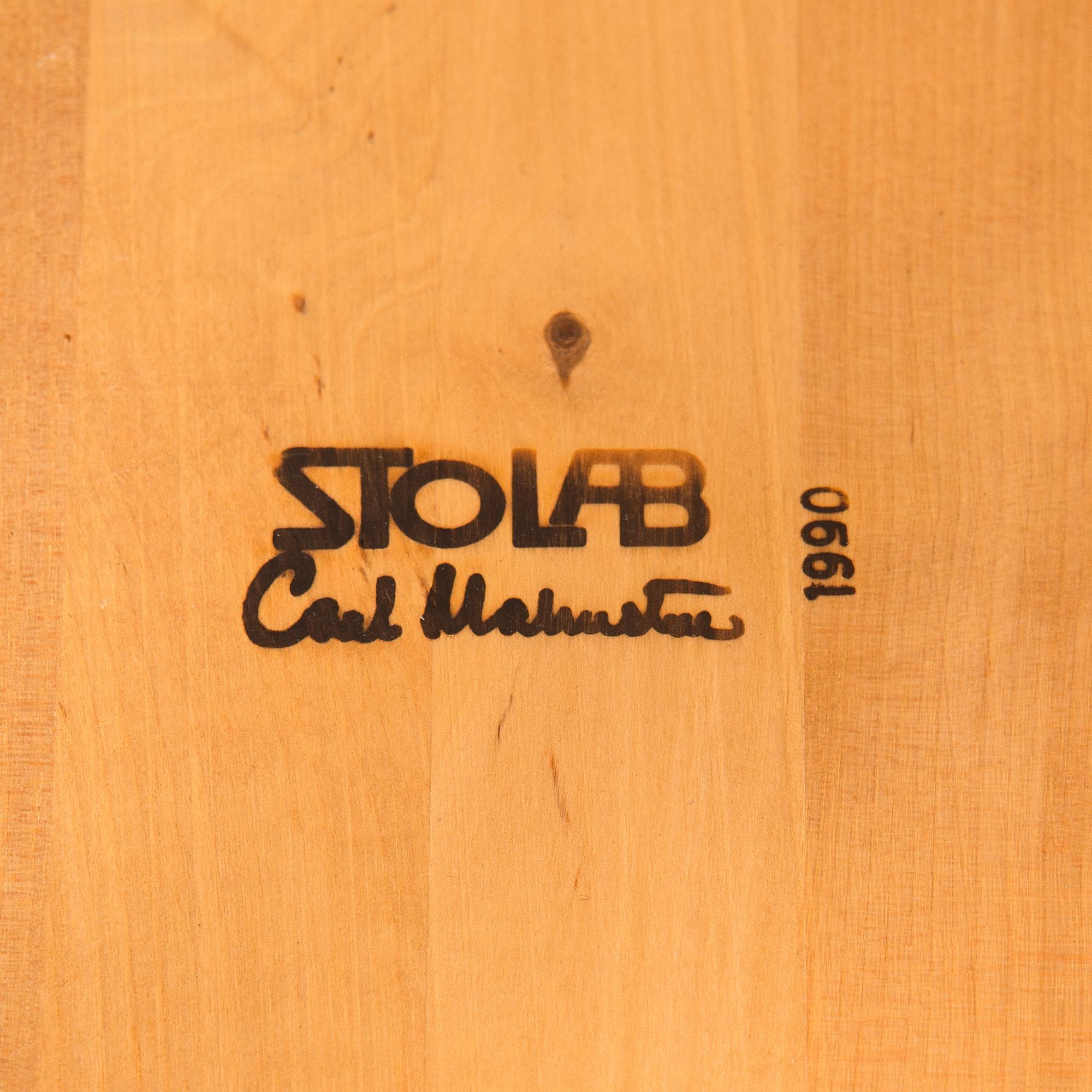 Carl Malmsten, a set of six "Lilla Åland" chairs, Stolab, dated 1990-1992.