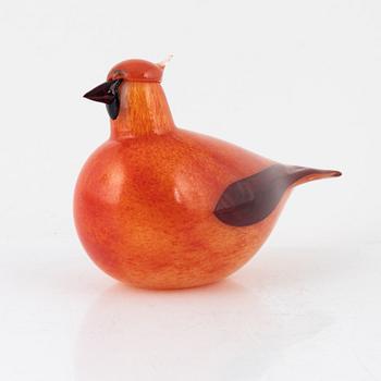 Oiva Toikka, glasfågel, "Red Cardinal (Kardinaali)", Nuutajärvi Notsjö, Iittala, Finland.