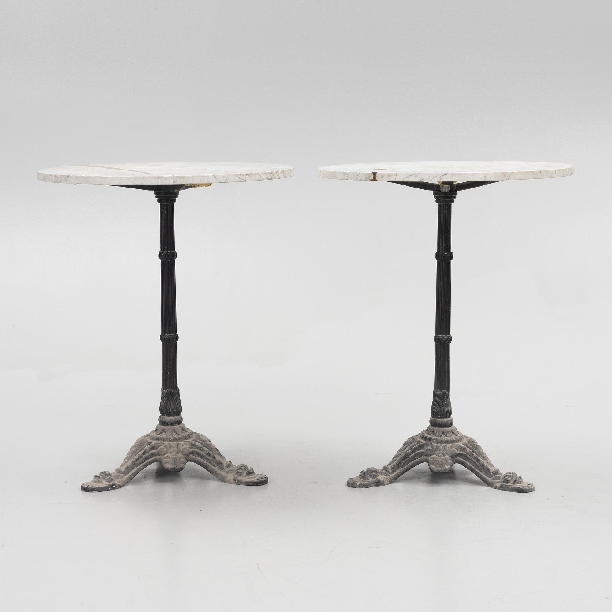 A pair of café tables, 20thcentury.