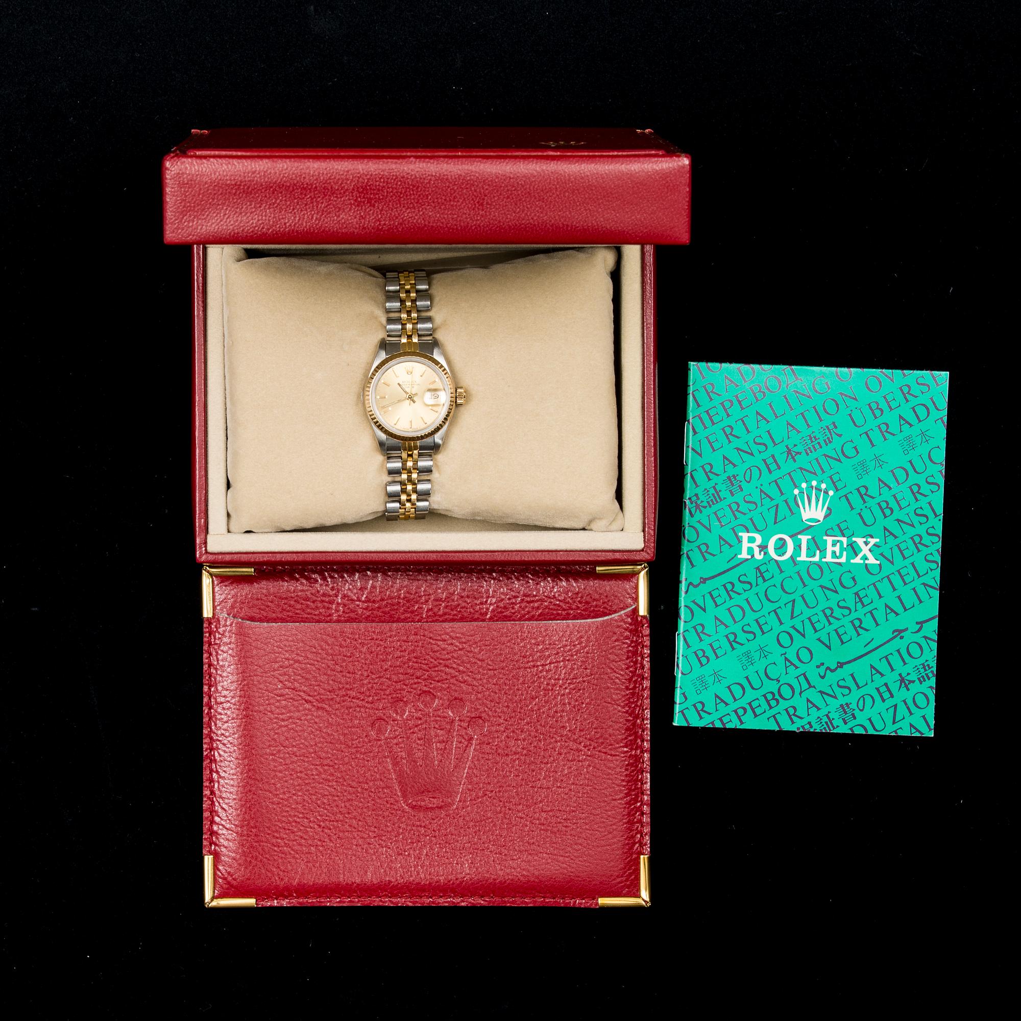 ARMBANDSUR, dam, Rolex Oyster Date Perpetual, guld/stål. Original etui. 1987.