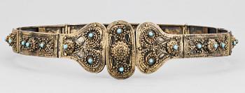 BÄLTE, silver, Kaukasien, Ryssland. 1900-talets början. Vikt ca 460g.