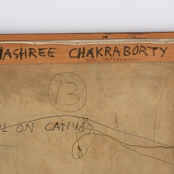 Jayashree Chakravarty, "Affection", signed and dated 1987 verso.
