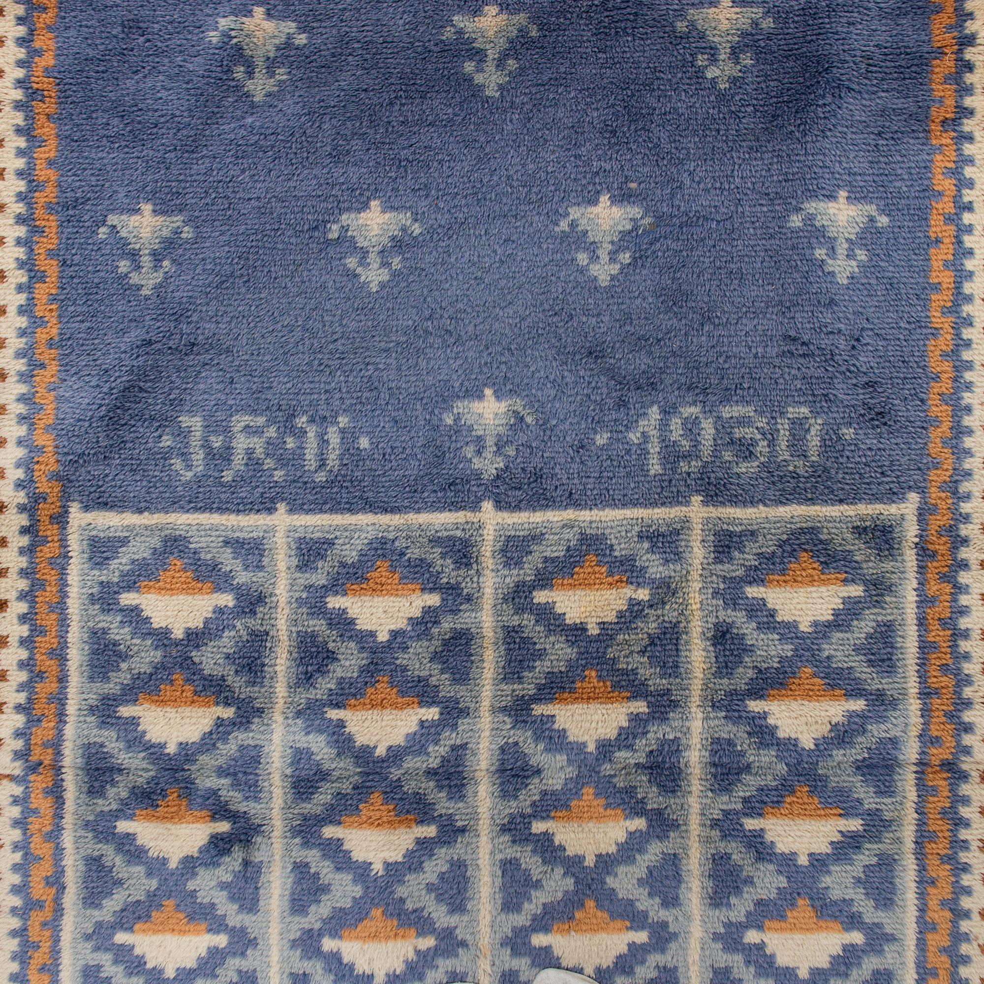 Lina Palmgren, a rug dated 1930, model for for Friends of Finnish Handicraft. Original sketch included.