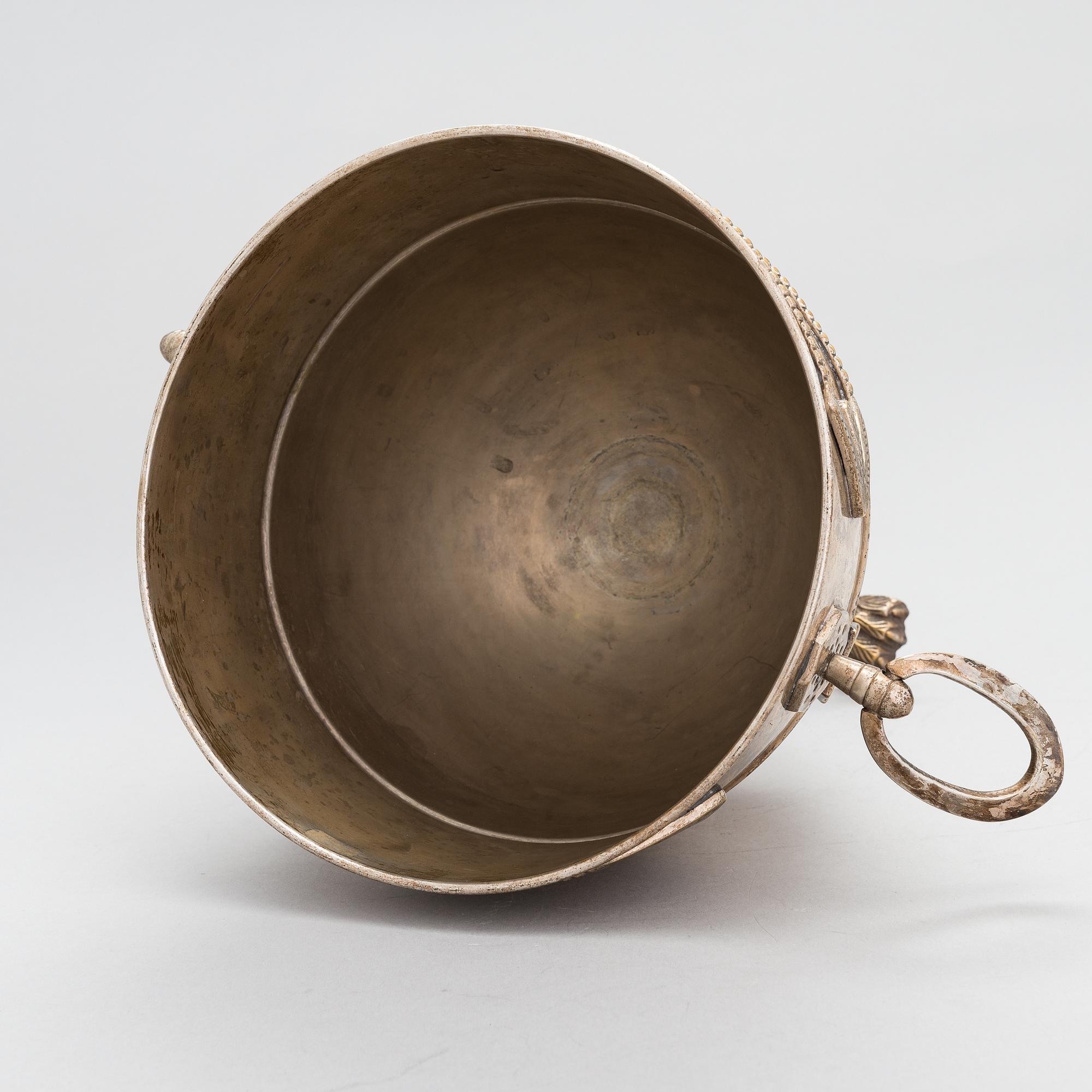 SAMPPANJAJÄÄHDYTIN, Prévoteau-Perrier, hopeoitua messinkiä, Jordan Sheffield Collection, 1900-luvun puoliväli.