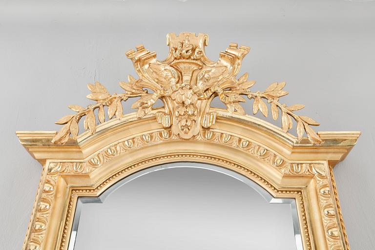 SPEGEL med KONSOLBORD, nyrokoko, 1800-talets slut.