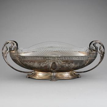 JARDINJÄR, försilvrad metall och glas. WMF, 1900-talets början.