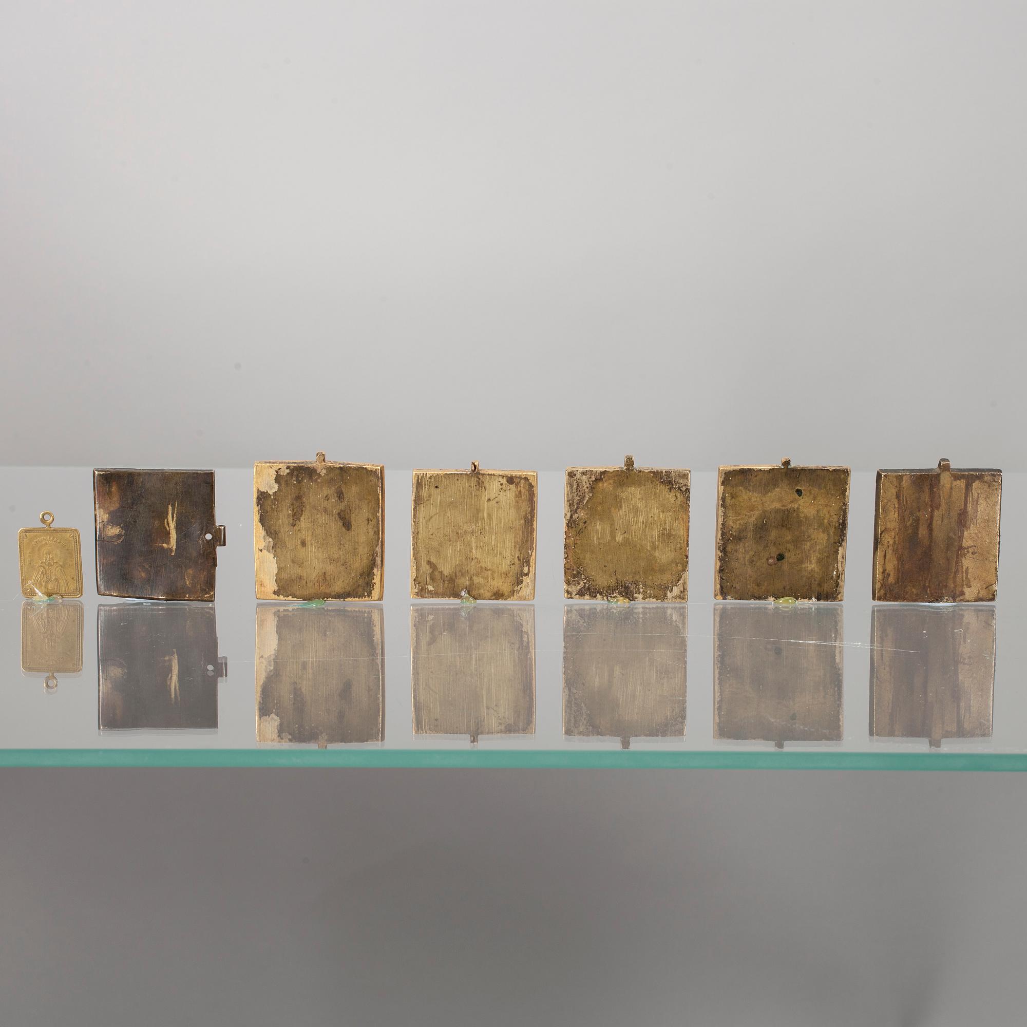 IKONER, samling reseikoner, Ryssland, mässing och cuprum emalj.