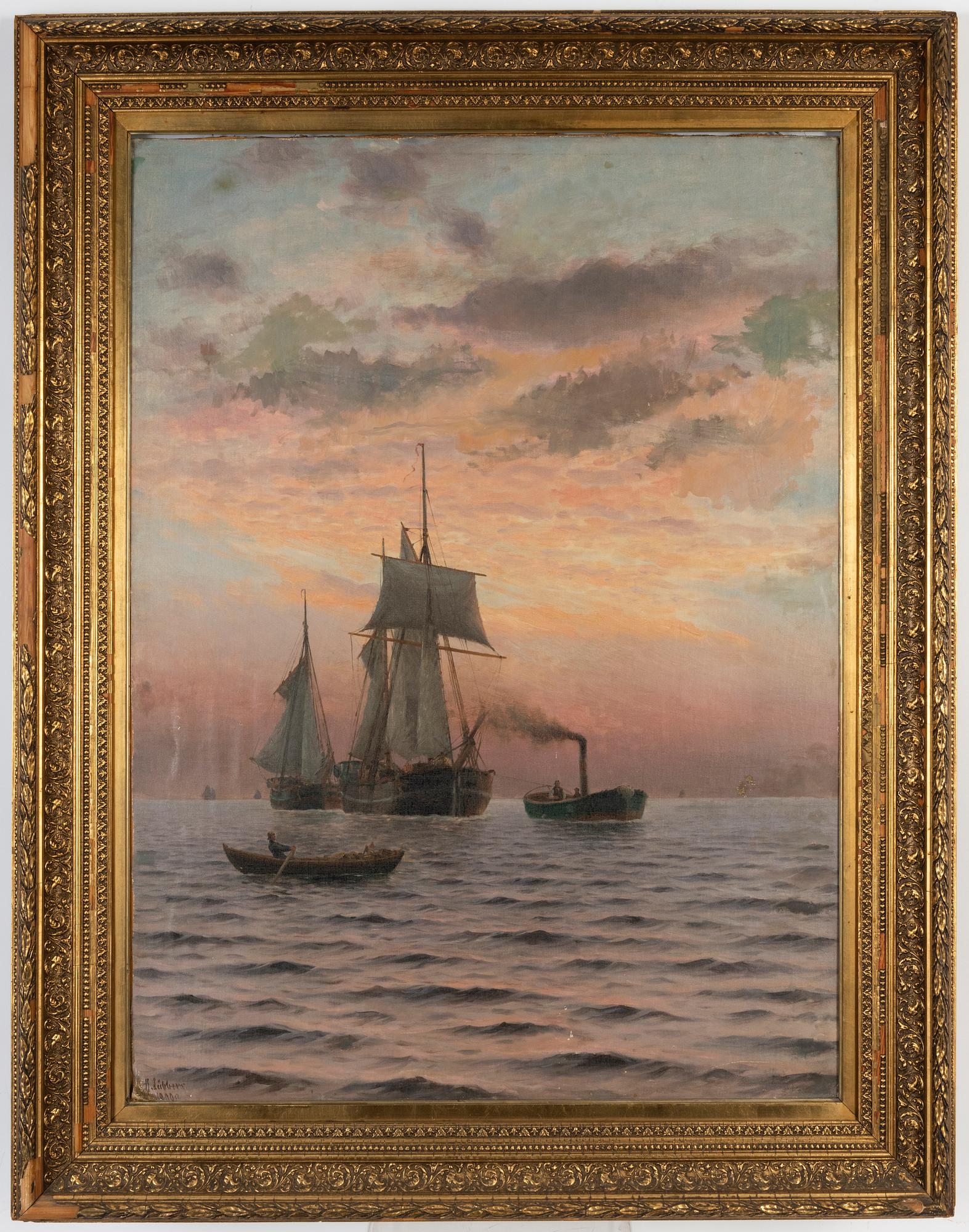 Holger Peter Svane Lübbers, oil on canvas/panel, signed and dated 1900.