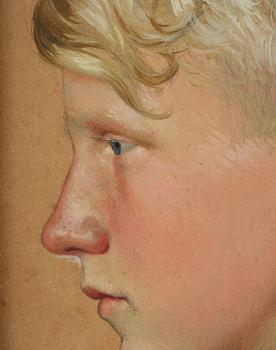 Owe Zerge, Portrait of a boy in profile.