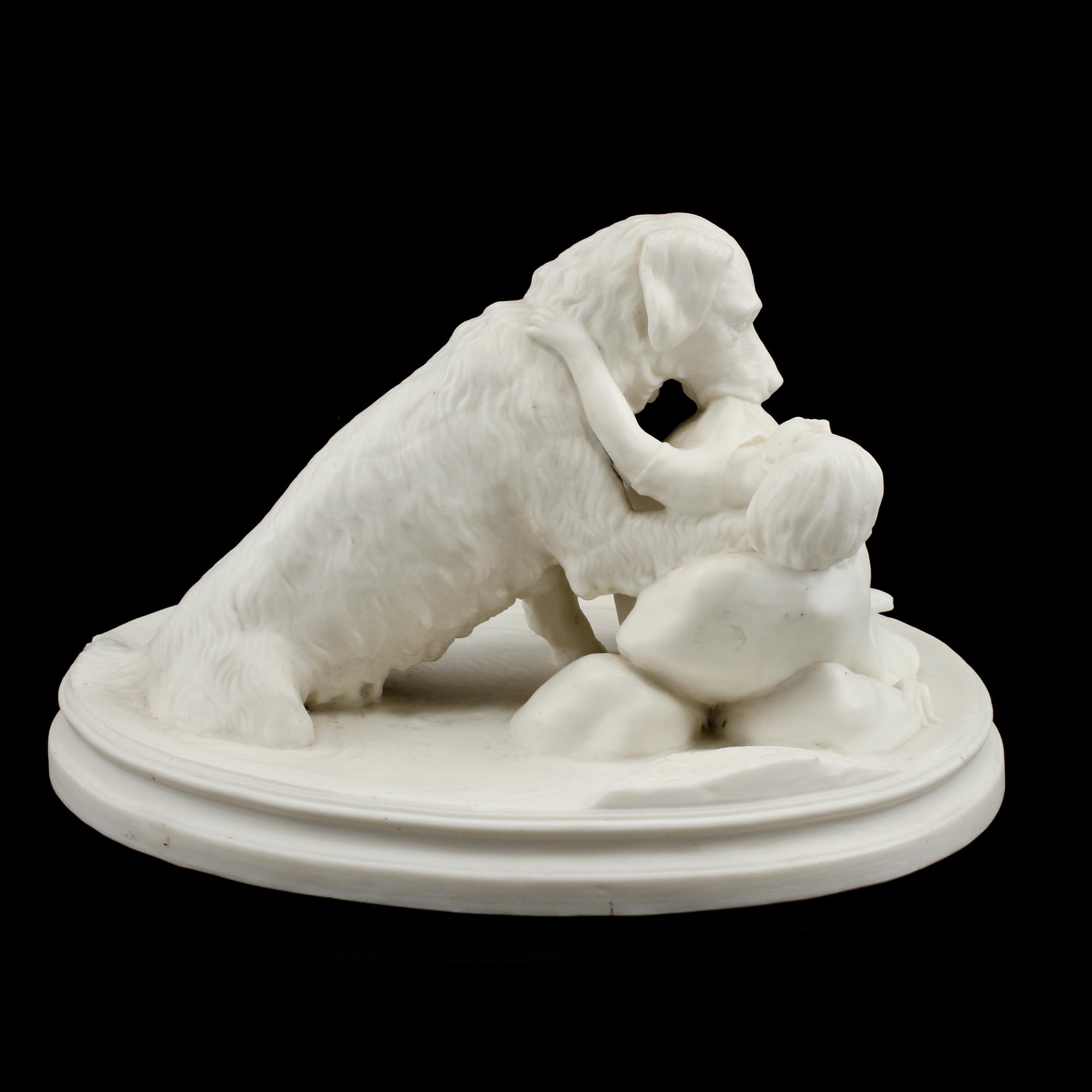 FIGURIN, "Lifräddaren", parian, omkring 1900.