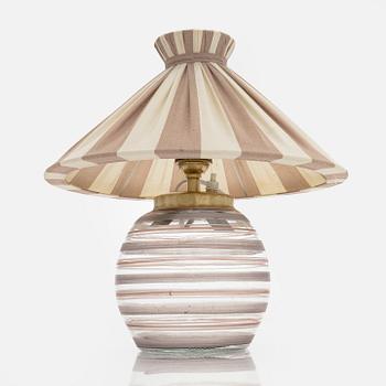 A 1930s tablelamp, Kauklahden Lasi, Finland.