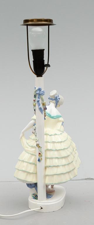 BORDSLAMPA, porslin, Podany, Keramos, Österrike, 1930-/40-tal.