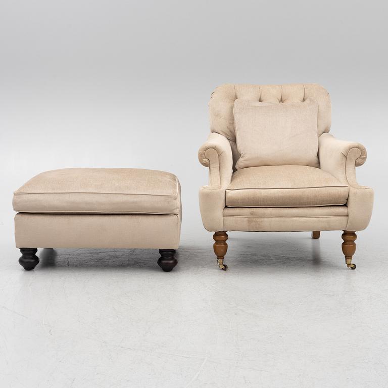 Ralph Lauren Home, armchair with ottoman.