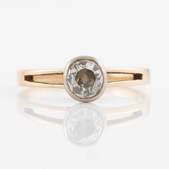 Ring, 18K gold and silver with old-cut diamond.