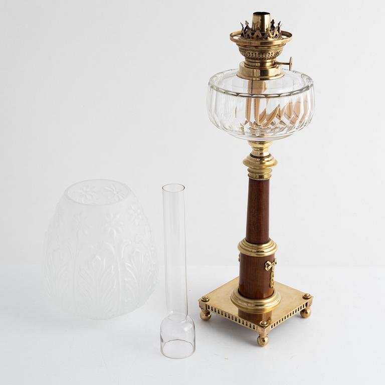 Oil lamp, Empire style, circa 1900.