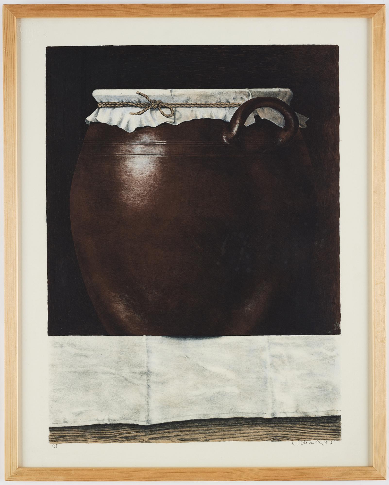 Philip von Schantz, färglitografi, signerad och daterad -77, provtryck.