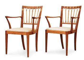 698. A pair of Josef Frank mahogany chairs, Svenskt Tenn, model 1165.