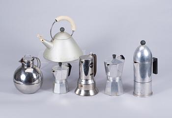 ESPRESSOBRYGGARE, 5 st och TERMOS,  Alessi, Bialetti och Alfi.