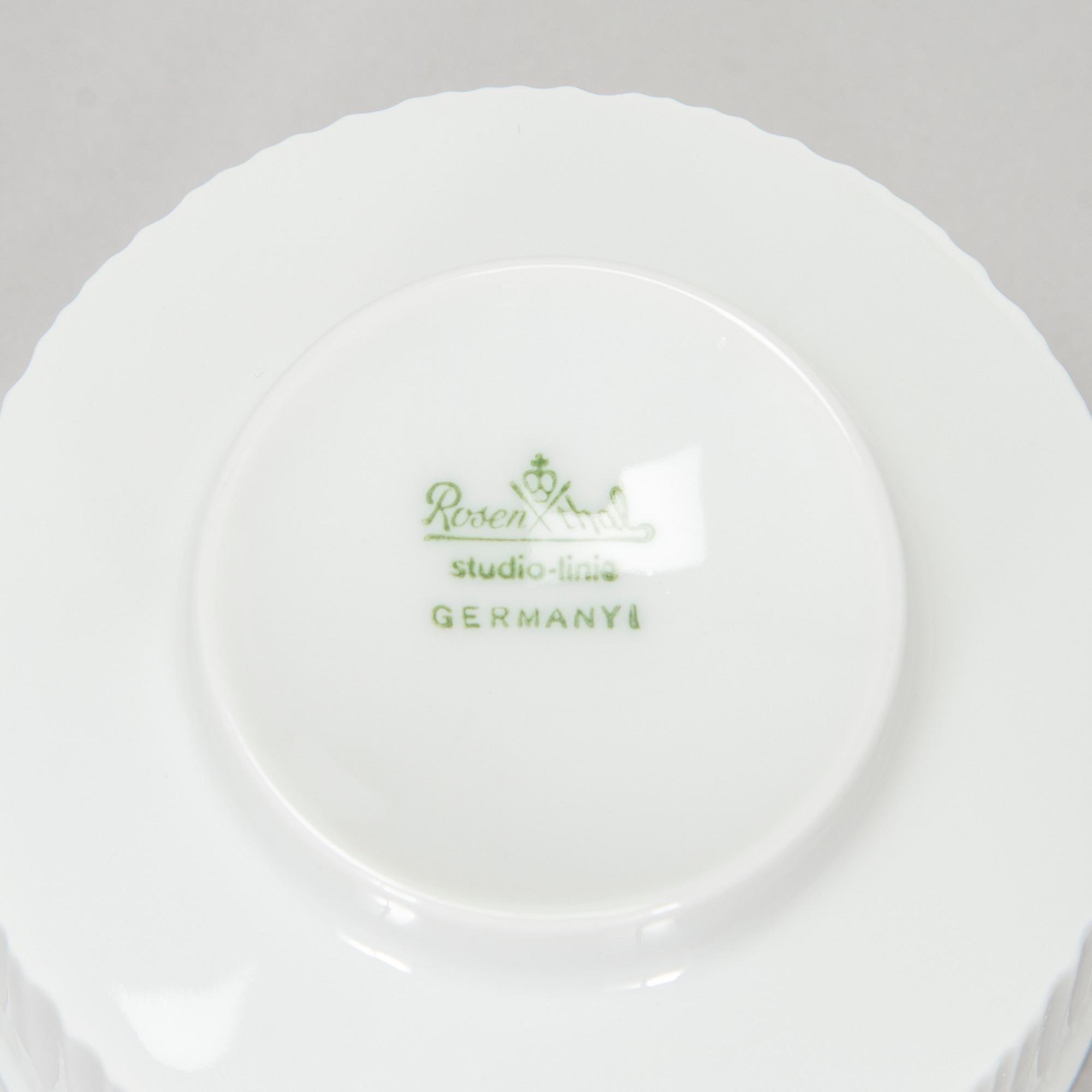 Tapio Wirkkala, tea cups with saucers, 15 pcs, "Variation", Rosenthal Studio-line Germany.