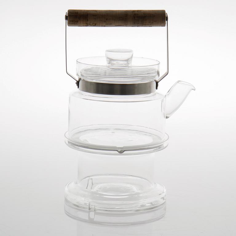 A glass tea pot on rechaud by Signe Persson-Melin for Boda Nova, second half of the 20th century.