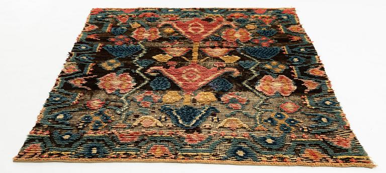 A bed cover, knotted pile, ca 182,5 x 138 cm, Sweden - Finland, dated 1787.