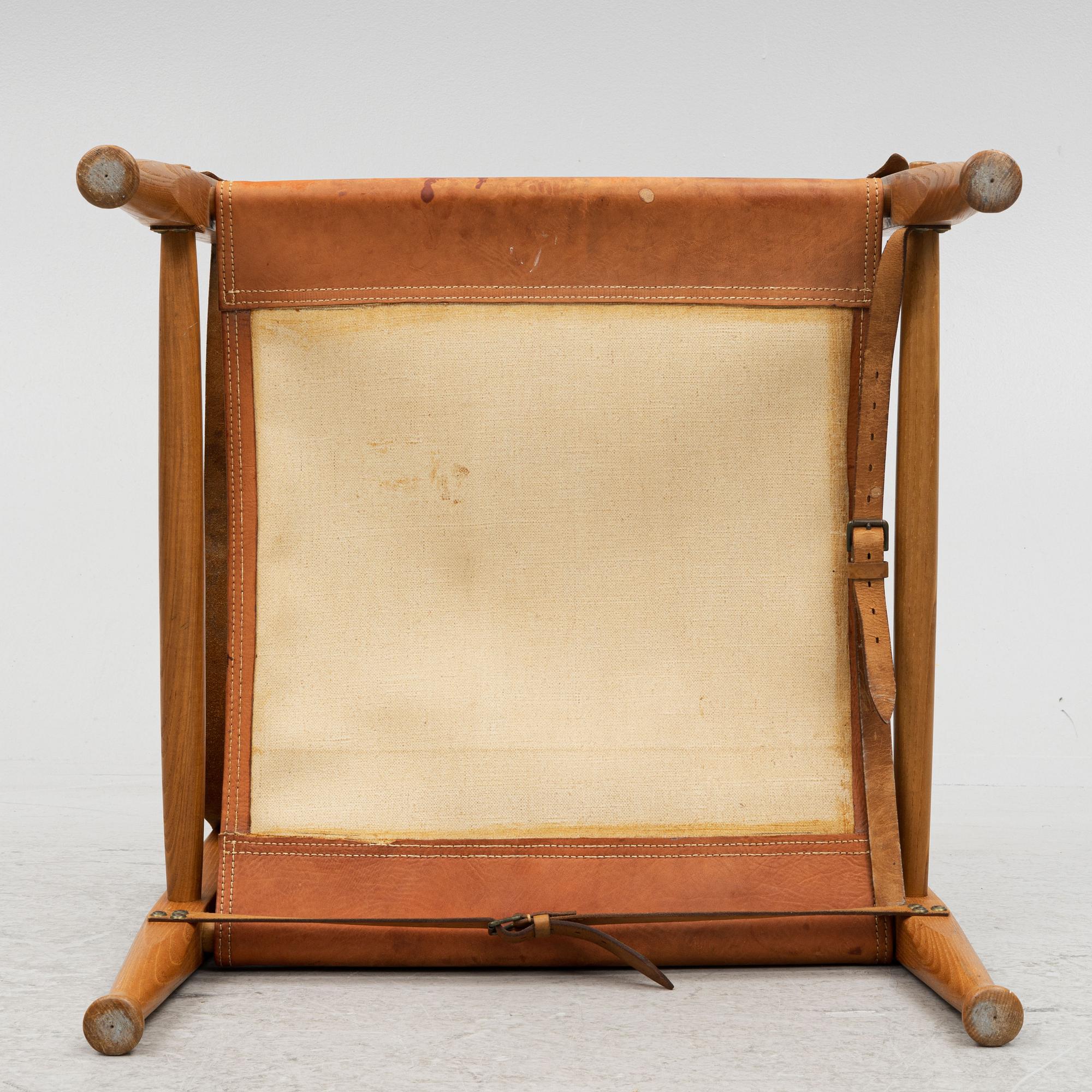Kaare Klint, a "Safari Chair" armchair, Rud Rasmussen, Denmark, second half of the 20th century.