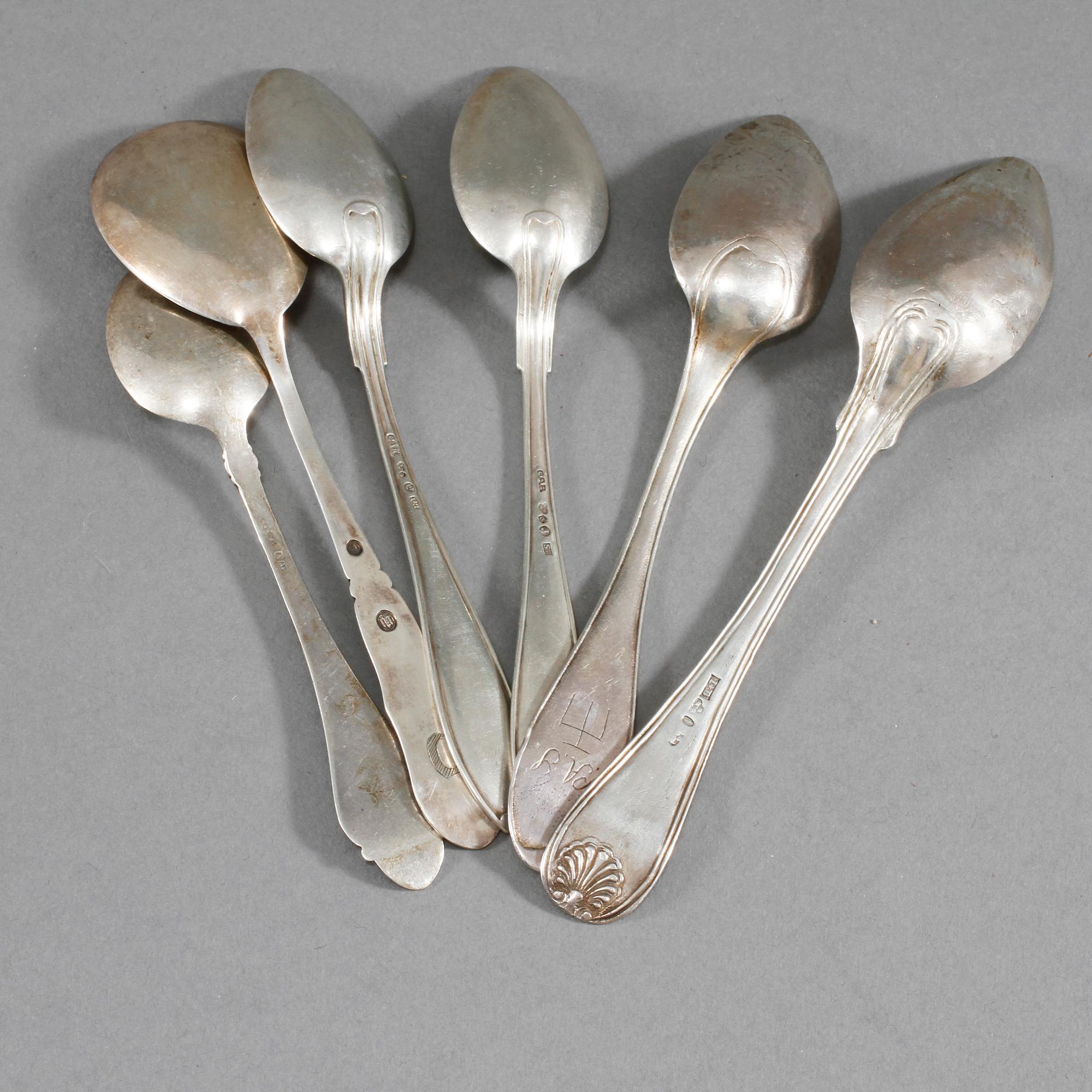 PARTI SILVER, 14 delar, mestadels Sverige, 1800- och 1900-tal, vikt 480 g.