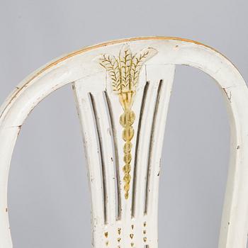 Stolar, 5+2 st, gustavianska, omkring 1800.